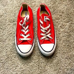 Red converse shoes